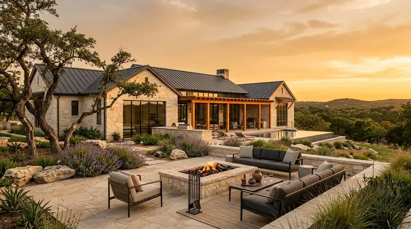 Modern Texas Hill Country luxury retreat and short-term rental property in Dripping Springs
